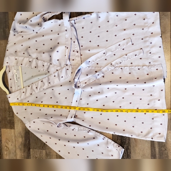 Roller Rabbit Lavender+Cranberry Tear Drop Silky Waffled Short Robe, OS, EUC - Picture 11 of 16